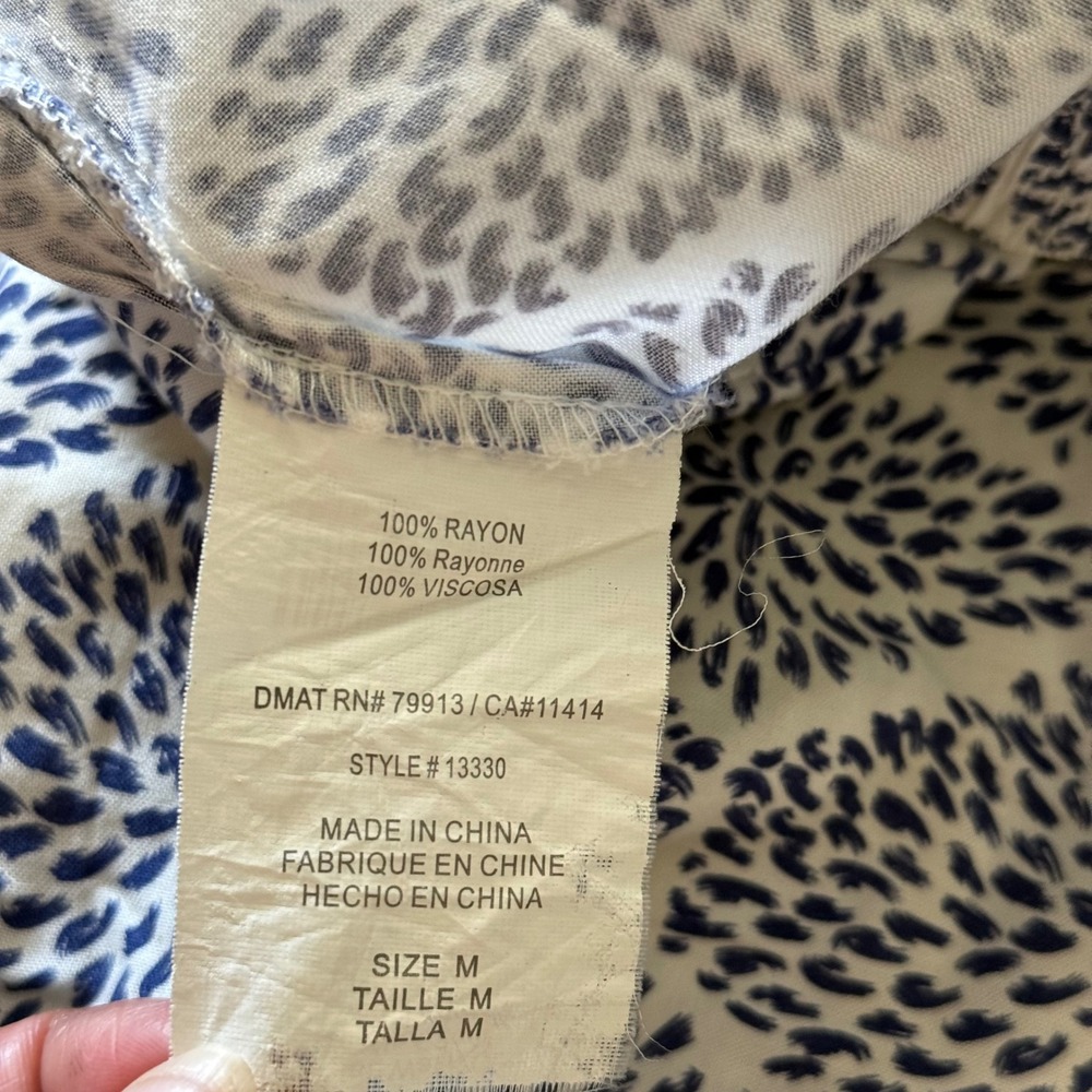 A Pea in the Pod Maternity Pants Rayon Wide Leg Blue White Coastal M - Picture 13 of 14